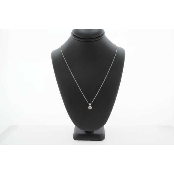 Estate Sale 14k White Gold Diamond Pendant 0.50 TCW Round J Clarity 18 In Chain